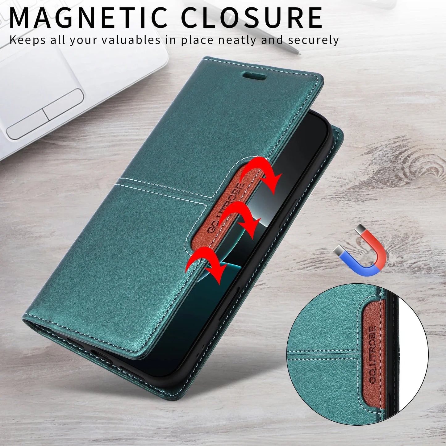 Leather Phone Case for Xiaomi Mi 14T 13T 12T 11T Pro Magnetic Flip Wallet for Mi Poco X7 X6 X5 F6 M6 Pro X3 F3 Card Wallet Cover