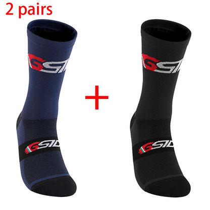 GSIDI2pairs 2023 New Cycling Socks Bike Nurse Compression Road Bike Running Mtb Knee-high White Sports Funny Brand Black.