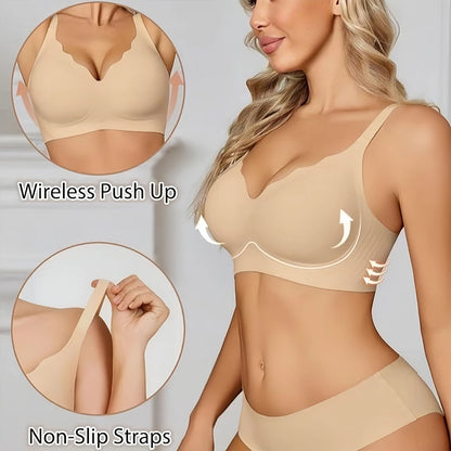 Comfortable Seamless Full Coverage Bra For Women Plus Size Wireless Bras Hide Back Fat T-Shirt Bra Push Up Everyday Bra.