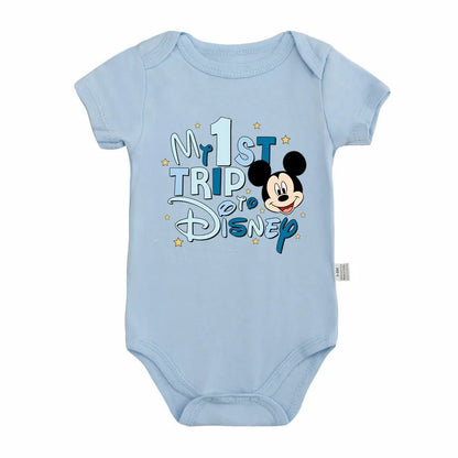 Neue Ankunft Baby Kleidung My 1st Trip Disney Baby Bodys 100% Baumwolle Sommer Baby Jungen Mädchen Strampler.