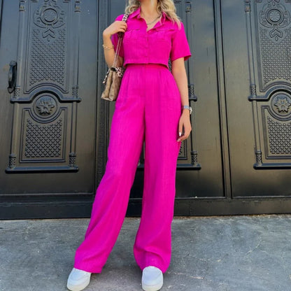 Y2k Crop Tank Top & Wide Leg Pants Set Vest Green 2024 Matching Sets Summer Vintage Boho High Waist Loose Work Suit Streetwear.