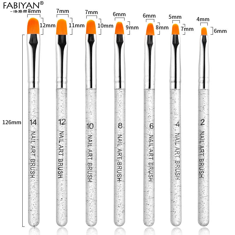 3/7Pcs Professional Manicure UV Gel Brush Pen Transparent Acrylic Nail Art Painting Drawing Brush Phototherapy Tools.
