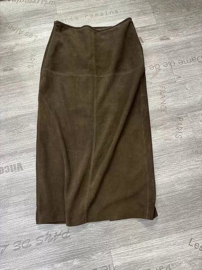 Retro High Grade Suede Real Leather Long Skirt 80cm For Women Upgraded Imported  Jupe Back Split Waist Loop Faldas Ankle-Length