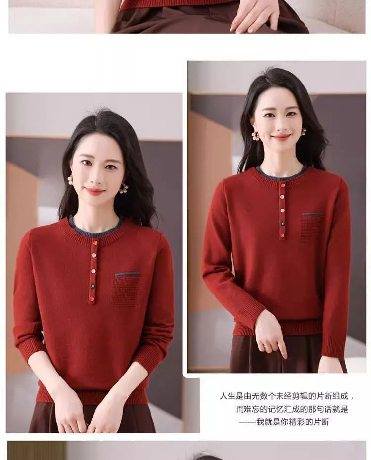 Frauen Kleidung Lose Mode Pullover Herbst/Winter Warme Elegante Gestrickte Langarm Pullover Dame Casual Oansatz Alle-spiel top.