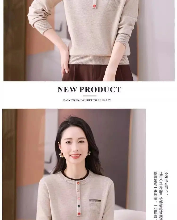 Frauen Kleidung Lose Mode Pullover Herbst/Winter Warme Elegante Gestrickte Langarm Pullover Dame Casual Oansatz Alle-spiel top.