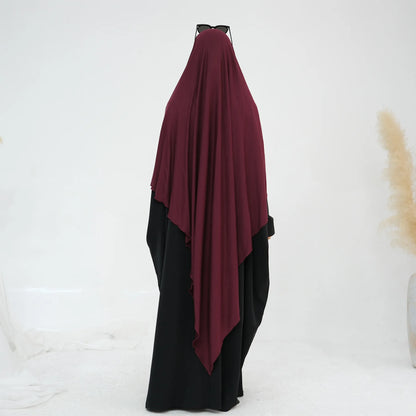 Extra Long Khimar Hijab Scarf Jersey Cotton Muslim Prayer Clothes Islamic Jilbab Khimars for Women Hijabs Veil Niqab Ramadan Eid.