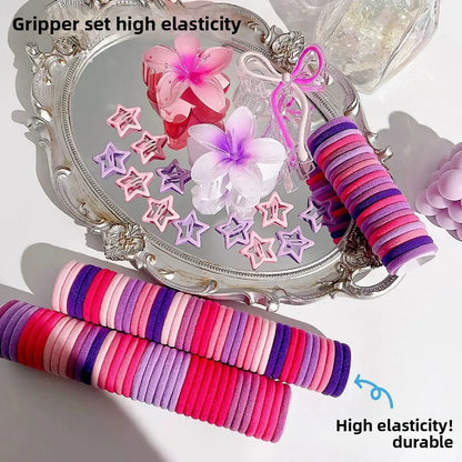 High Elasticity Hair Clip Set Butterfly Knot Egg Flower Combination Hair Grips Volumizing Sweet Fresh Looking Hair Clips.