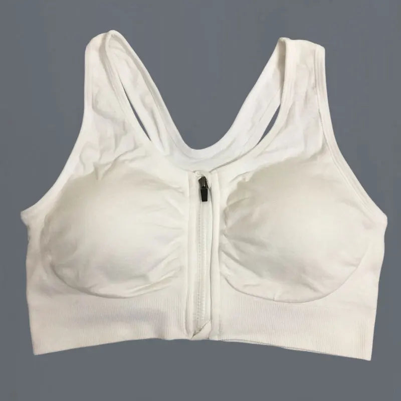 Front Zipper Sport Bra Gym top Breathable Brassiere Yoga Workout Running Vest Women's Underwear Shockproof Running Fitness Bra.