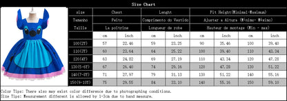 Baby Disney Film Stich Rolle Spielen Kostüm Sets Cartoon Niedliche Prinzessin Kleid Bühne Leistung Halloween Karneval Kinder Kleid.