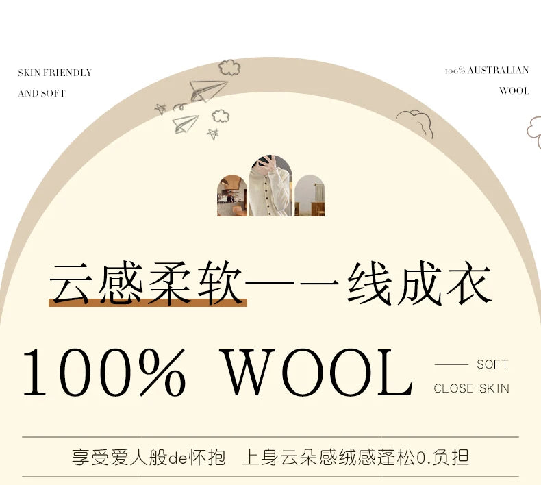 Women 100% Merino Wool Sweater V-Neck Basic Pullover Autumn Winter Cashmere Clothing Long Sleeve Soft Knitwear Tops Solid Color.