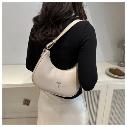 Bowknot Armpit Bag Korean Underarm Bag Luxury PU Leather Y2K Handbag Girls Shoulder Bag