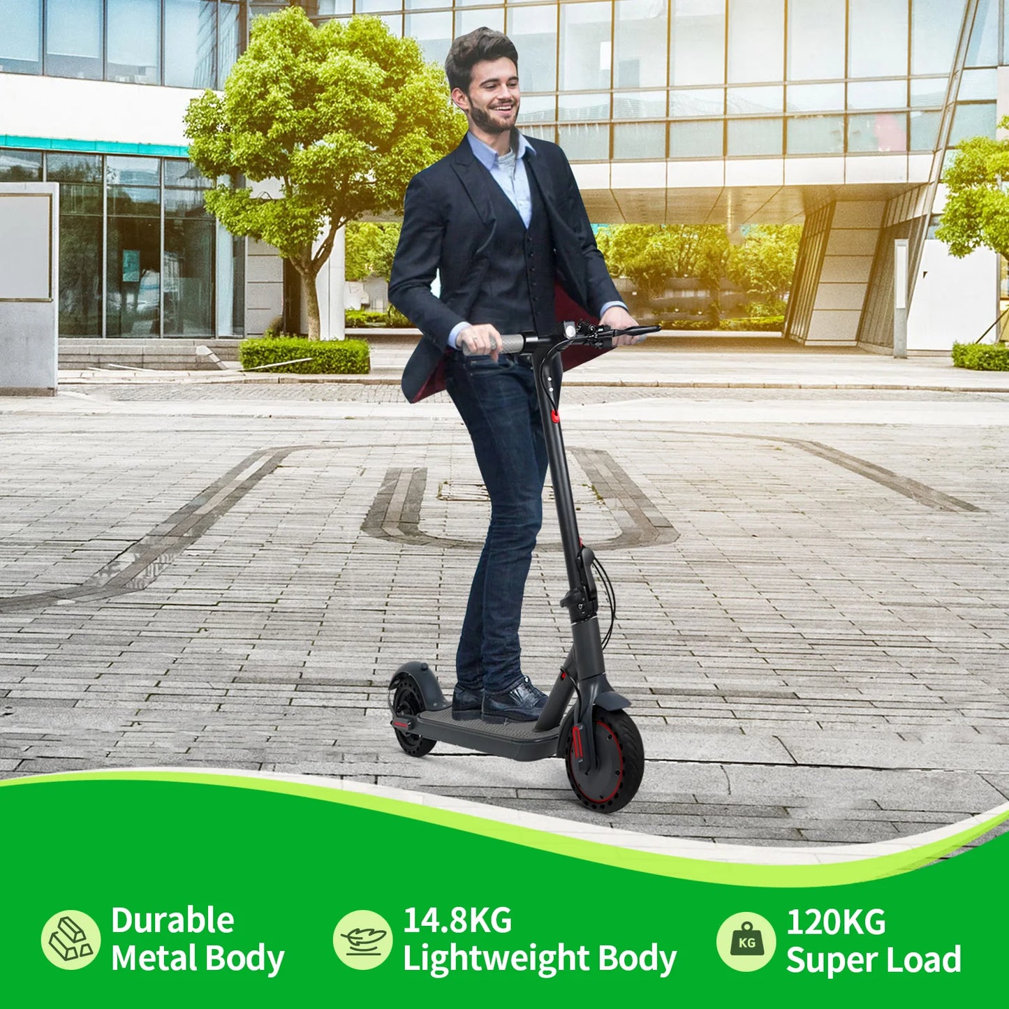 ATSANT TS07 Electric Scooter 600W 36V 10.5ah 31KM/H 35KM Long Range 8.5Inch Tyres with Shock Absorption Turn Signal Escooter