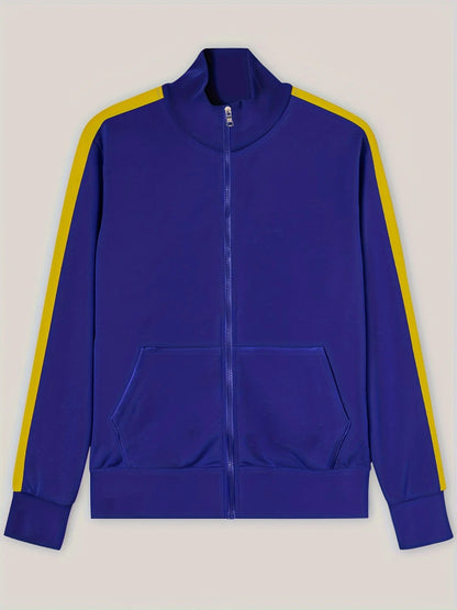 2025 Europe and the United States Spring and Autumn Outdoor New Leisure Men's Sports Suit Color Contrast Outdoor Men's 2 Pieces