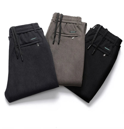 Men's Casual Pants Elastic Waist Sweatpants Autumn Winter Clothes Drawstring Trousers Male Corduroy Warm Large Size Pants.
