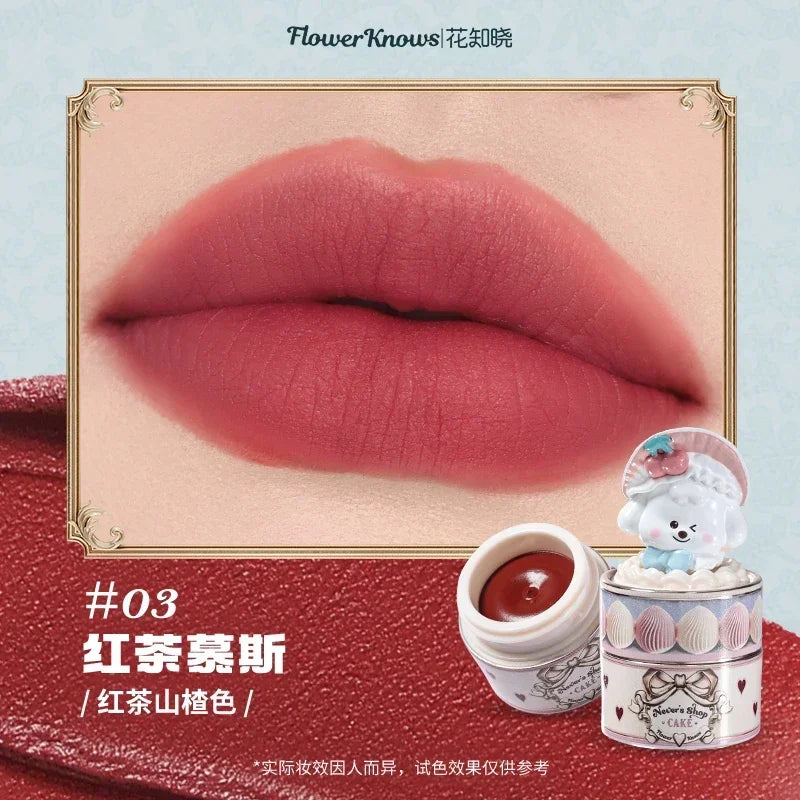 Flower Knows Butterfly Cloud Collar Collection Cosmetics Water Non Stick Cup Lipstick Lght Film-forming Solid Lip Gloss Makeup