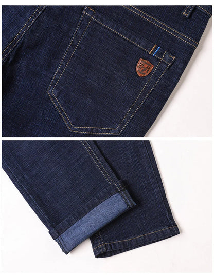 2024 Fashion Men Stretch Loose Straight Jeans Casual Elastic Slim Fit Denim Pants Male Brand Business Trousers Large size 38 40.