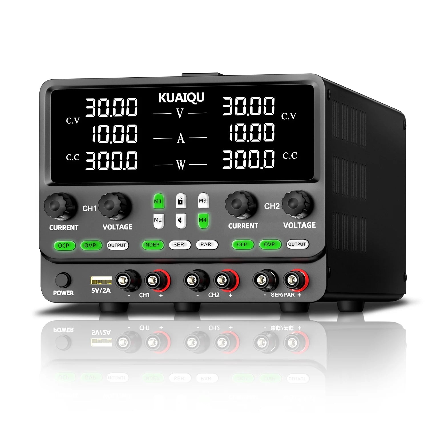 KUAIQU Newest 30V10A Dual Channel Bench Power Supply 3-Way Series-Parallel Output Overvoltage Overcurrent Protection Laboratory.