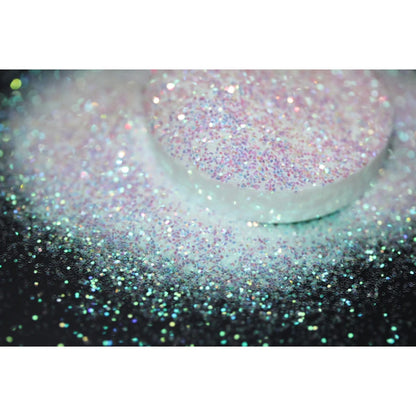 Ultra Fine Colorful Spark - Solvent Resistant White Iridescent Glitter -  - 015 Size, 0.5 mm.
