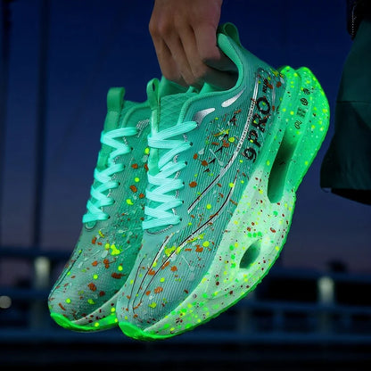 New Soft Sole Cushioning Men's Running Shoes for Women High-quality Road Jogging Shoes Light Comfy Sneakers Reflective Night Run