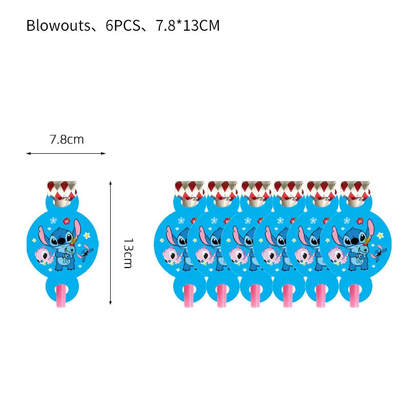 Disney Stich Geburtstag Dekorationen Einweg Geschirr Teller Serviette Stroh Tischdecke Folie Ballon Party Liefert Kinder Geschenke