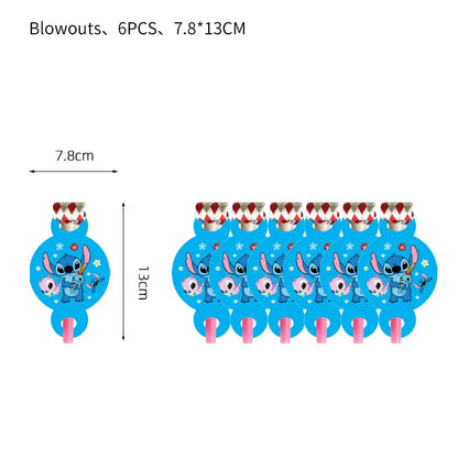 Disney Stich Geburtstag Dekorationen Einweg Geschirr Teller Serviette Stroh Tischdecke Folie Ballon Party Liefert Kinder Geschenke