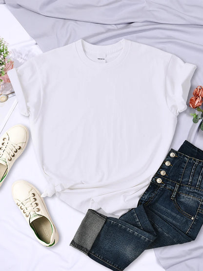 Solid Color Women T Shirts Comfortable Summer Tee Shirt All-Match Multicolor Streetwear Loose Hip Hop Short Sleeve For Female.