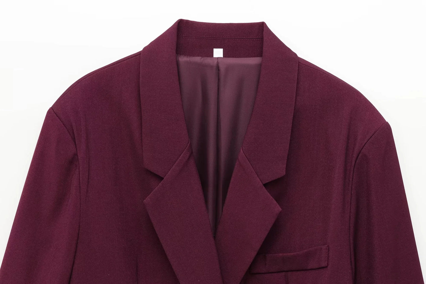 KONDALA Vintage Chic Office Lady Red Solid Women Suit Notched Single Button Pockets Blazer Straight Loose Pants Fashion 2025 Set.