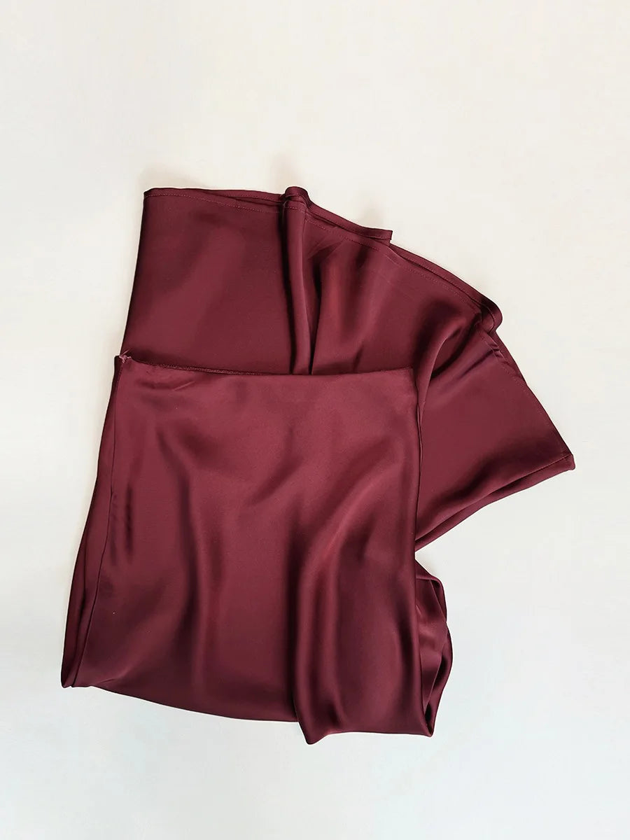 French Style Chic Women's Acetic Acid Satin Flowy High Waist Hip Hugging Skirt for Spring/Summer Fishing Tail Skirt A-line Skirt.