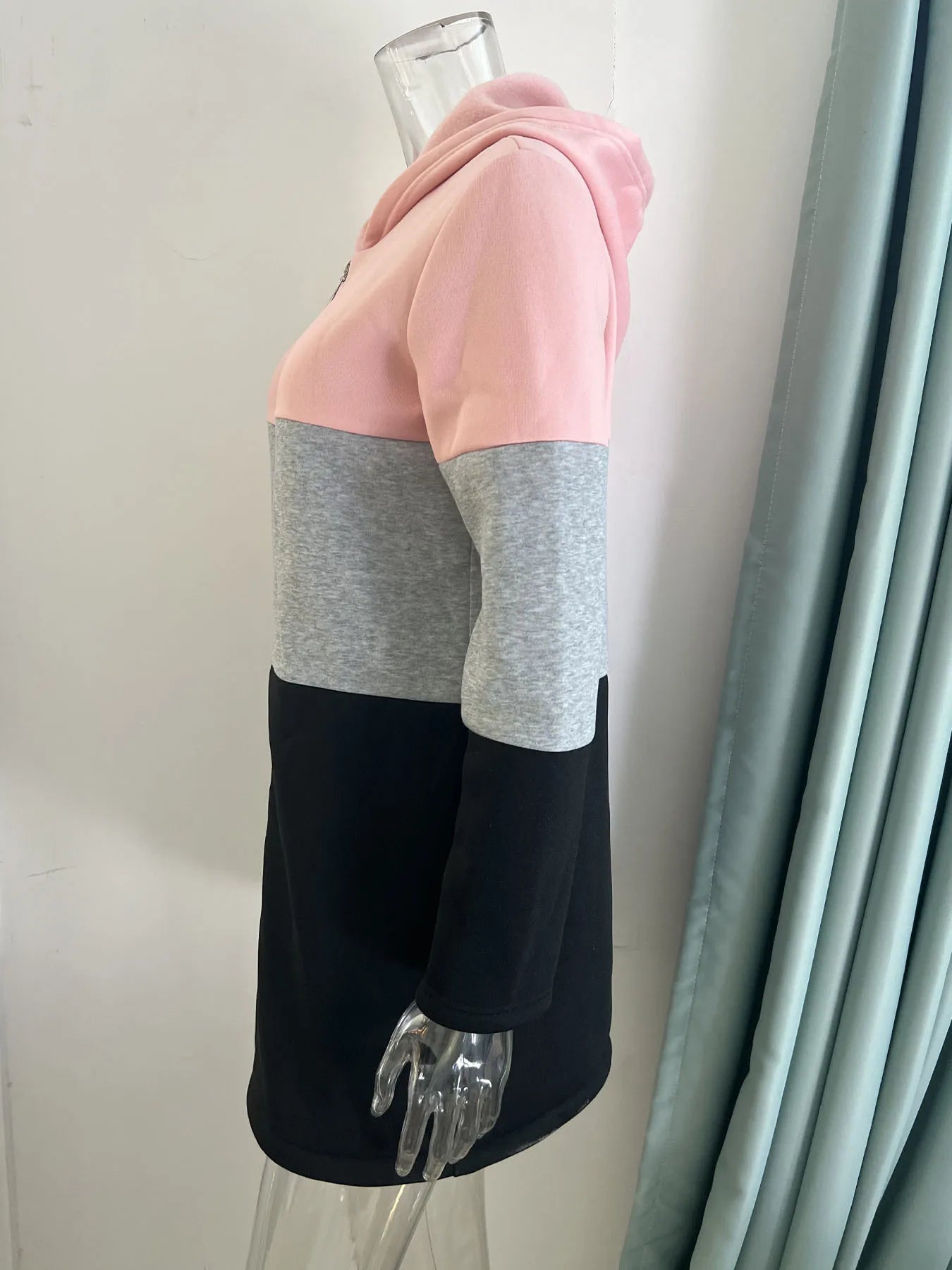 Frauen Casual Jacke Kosten Frühling Mode Lose Kontrast Farbe Drei Farbe Spleißen Kapuze Jacke Zipper Tops Frauen Kleidung.