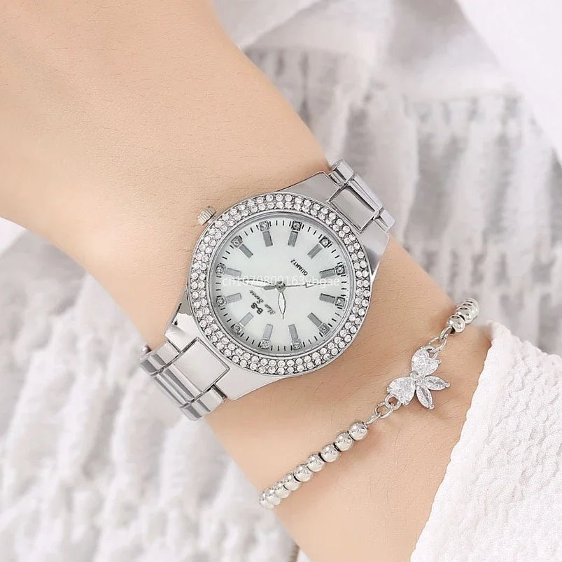 Fashion Casual Women Watch Elegant Luxury Brand Stainless Steel Strap Quartz Dress Watches For Woman Gifts.