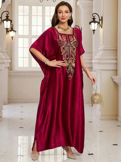 Frauen bestickte lange Kaftane Plus Size Kaftan Kleider Strand Badeanzug Cover Up Moomoo Kleid marokkanische Robe.