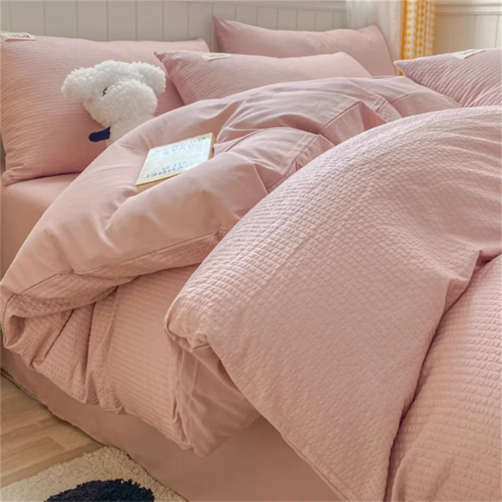 Huafu Ge Washed Cotton Four Piece Set, Non All Cotton Bedding, Pure Cotton Bedding, Bed Sheets, Duvet Covers, Bedding Products.