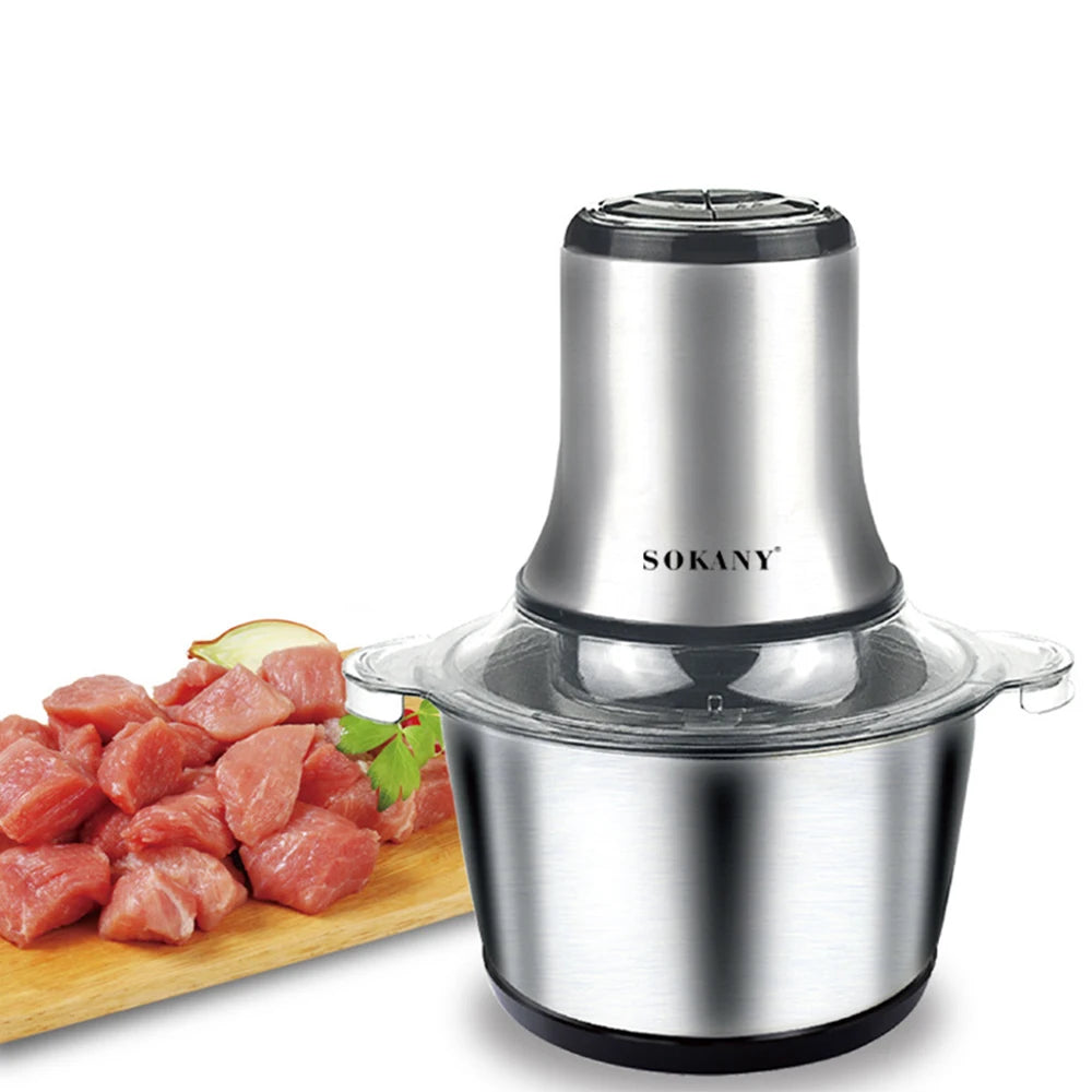 800W 3L Electric Meat Grinder Multifunction Food Processor Stainless Steel Kitchen Grinder Vegetable Chopper Slicer Machine Home.