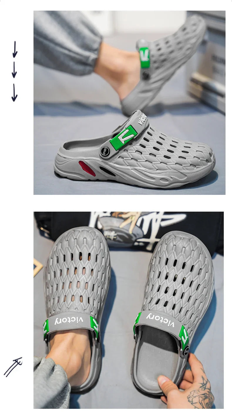 Flat Sandals Men Shoes 2025 Slippers Men Garden Platform Sandals Man Summer Sandals Male Sneakers Outdoor Flip Flops Home Clogs.