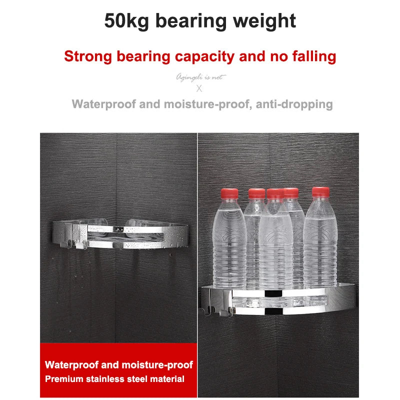 1/2/3 Schichten Eckduschregal Badezimmer Shampoo Duschregal Halter 304 Edelstahl Schlagfrei Küchenstativ Eckständer