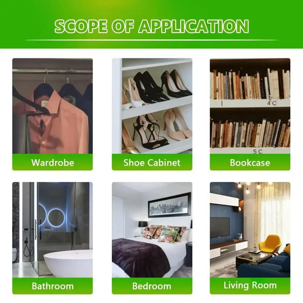 5/10Pcs Moisture Absorber Hanging Drying Clothes Dehumidifier Wardrobe Dehumidifier Dry Bag Desiccant Moisture Absorption Bag.