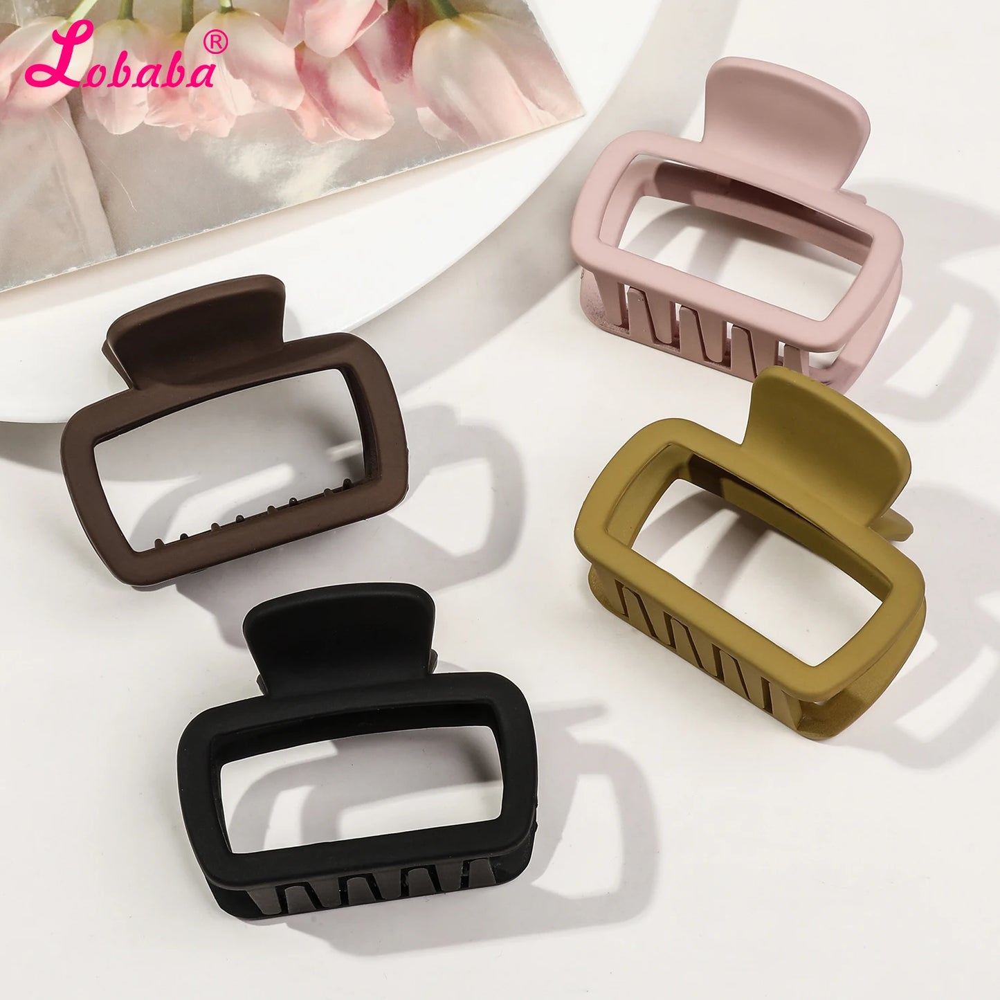 4 Pack Medium Small Hair Clips for Women, Claw Clips for Thick Thin Hair, Strong Hold Square Jaw Clips.