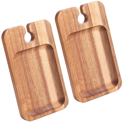 Wood Appetizer Plates With Wine Glass Holder Wine Appetizer Plates Wood Charcuterie Boards for Wine Party Housewarming Party.