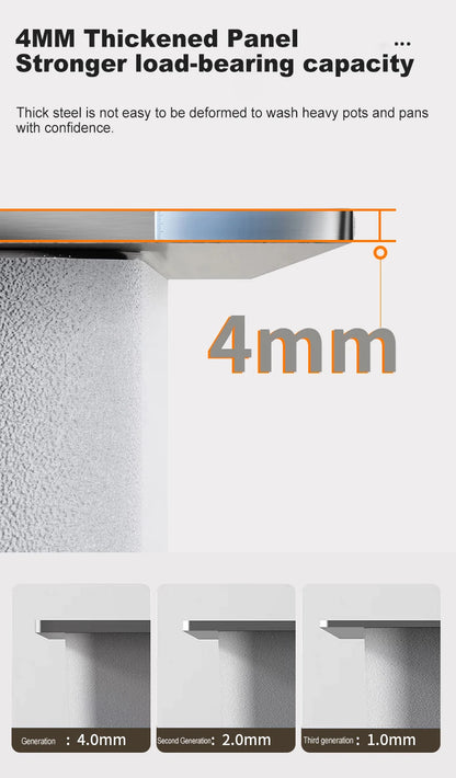 304 Stainless Steel Kitchen Sink Silver Embossed Large Single Slot Home Improvement Multifunction Wash Basin For Kitchen