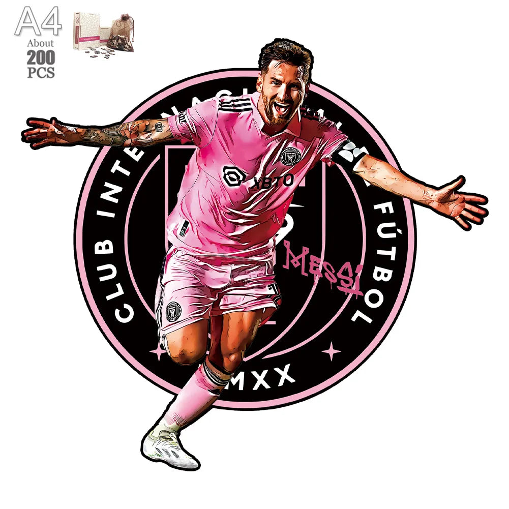 Soccer Player Wooden Puzzle for Football Fan Sports Star Wood Jigsaw Advanced Difficulty A3 A4 Size Puzzles