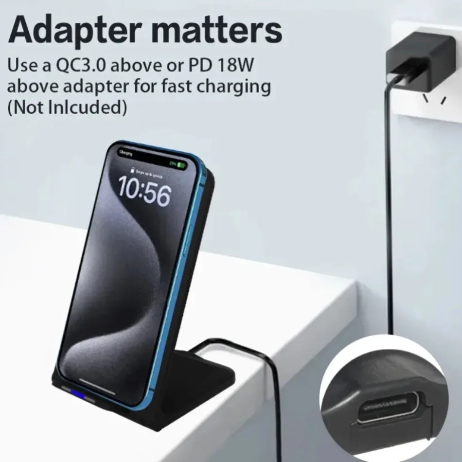 100W Wireless Charger For iPhone 16 15 14 13 12 Pro Max 11 Phone Stand Charger for Samsung S24 S23 Xiaomi Foldable Fast Charging.