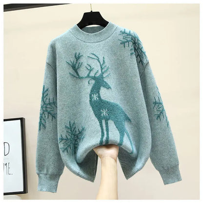 Herbst Winter Neue Langarm Stricken Pullover Oansatz Alle-spiel Lose Plus Größe Süße Pullover Mode Lässig Frauen Kleidung.