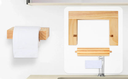 Nagel freier quadratischer Toiletten papier halter aus Holz Bad zubehör Hardware Papier handtuch halter Küchen rolle Papier halter