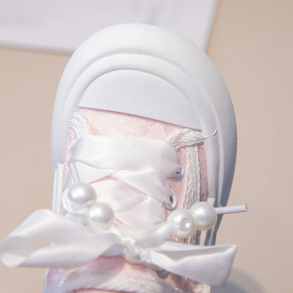 Children’s Casual Sneakers for Girls 2025 Autumn New Toddler Canvas Shoes with Shiny Bow Non-slip Breathable Kid Cotton Sneakers.