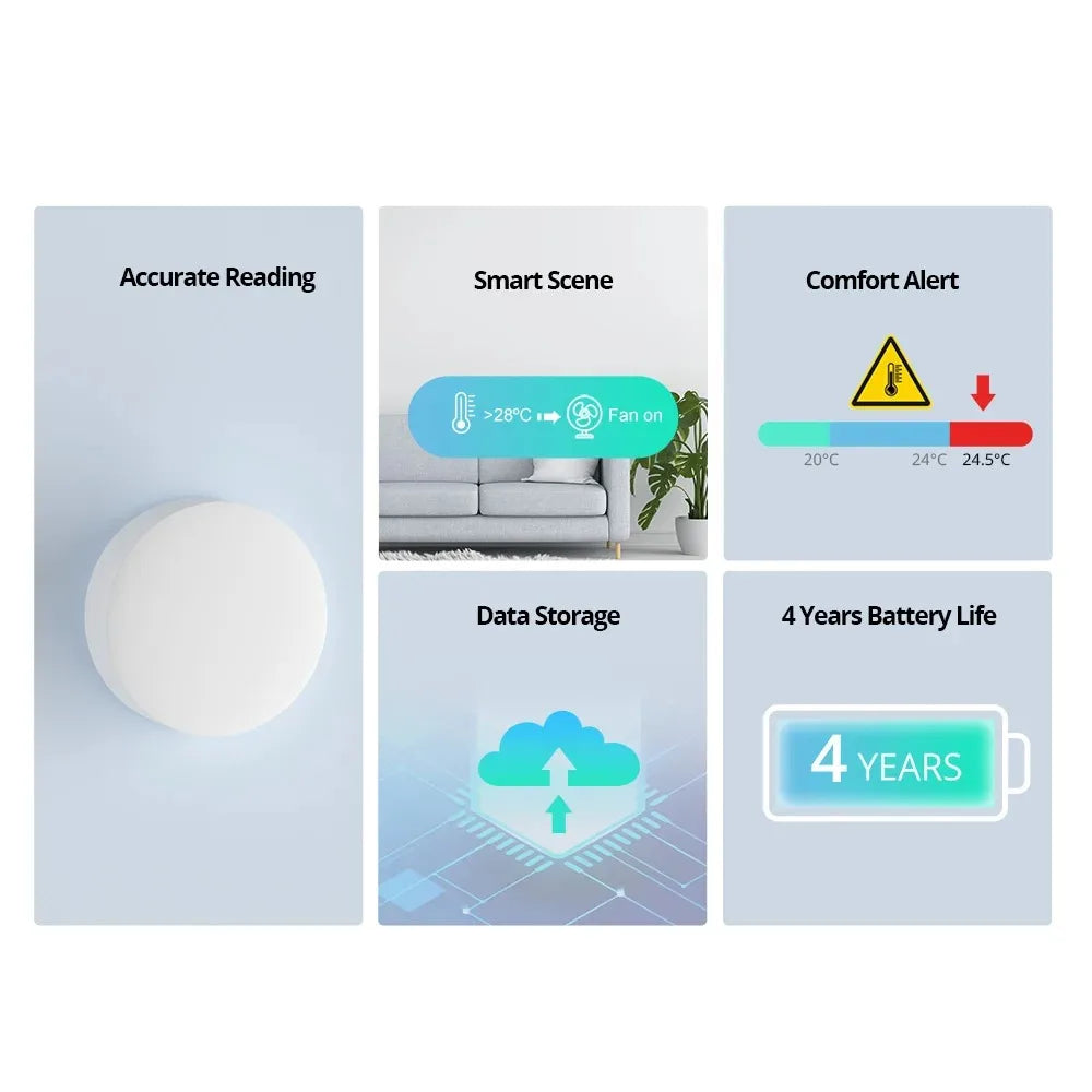 SONOFF SNZB-02P SNZB 02P Zigbee Temperature and Humidity Sensor Sonoff ZB Bridge-P Thermometer Detector Smart Home Via Ewelink.