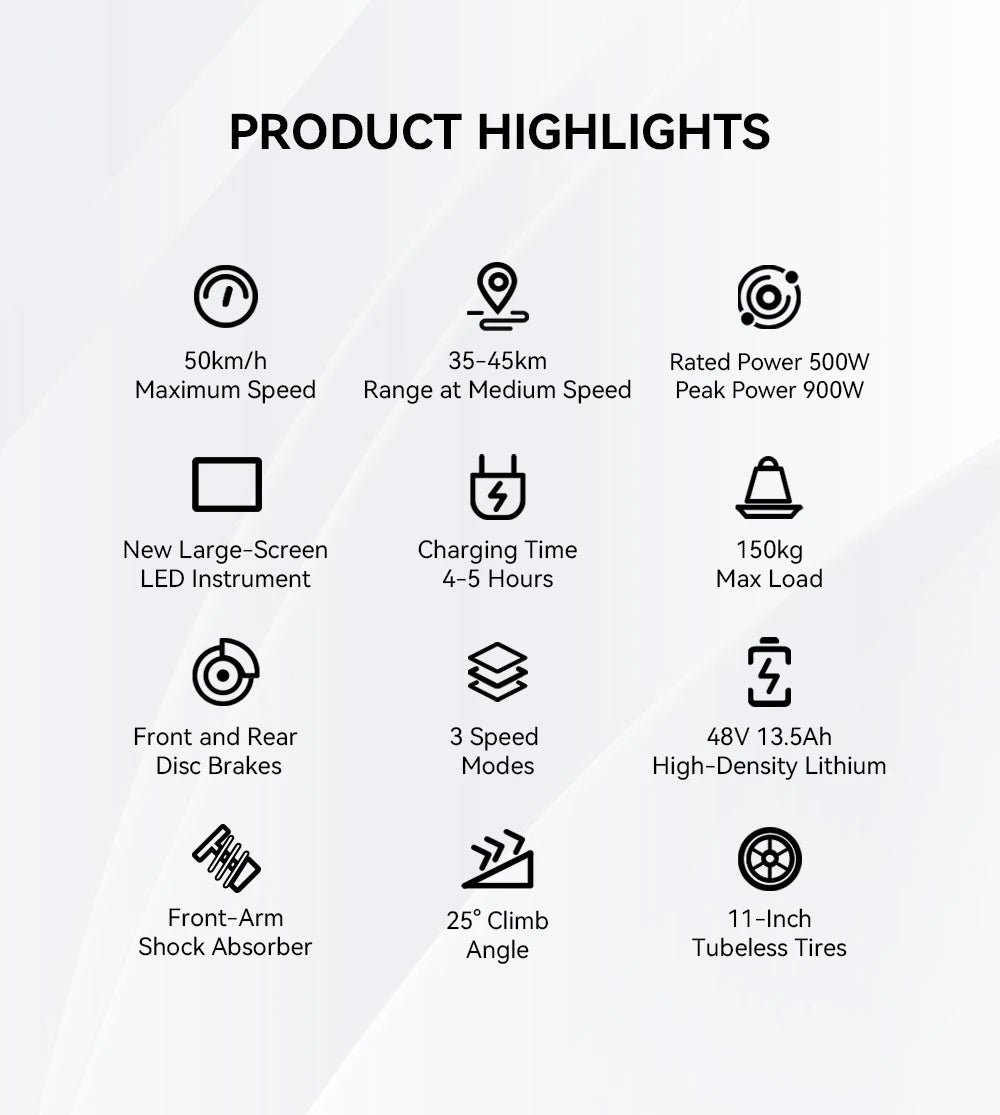 OOTD T10 Electric Scooter 500W Motor 48V13AH Battery Off-Road E-Scooter Adult 11 Inch Foldable City commuting  Electric Scooter.