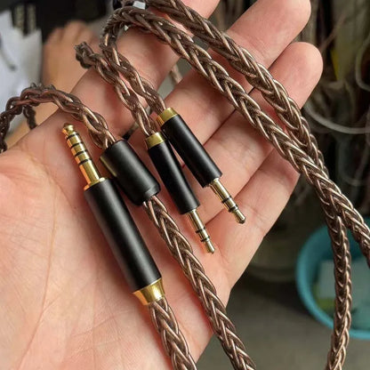 OPENHEART Kingwood 8 Core Litz OCC Headphone Cable 1 to 2 jack dual 3.5/2.5/4.4mm/XLR Pure copper Balanced Replacement Cable.