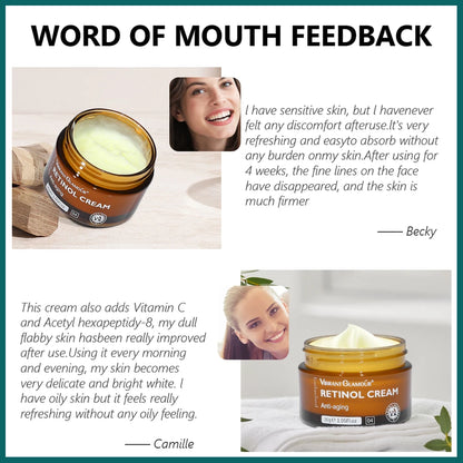 1/2/3/5PCS Retinol Facial Cream Anti-aging Removal Wrinkle Fine Lines Repair Skin Barrier Whitening Brightening Moisturizing.