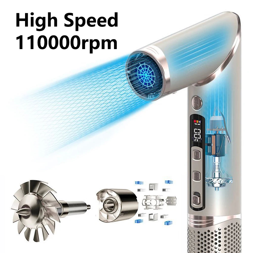 8 in 1 Professional Folding Hair Dryer Airwrap High Speed 110000rpm Blow Dryer Automatic Curling Iron Salon Hair Styling Tools.