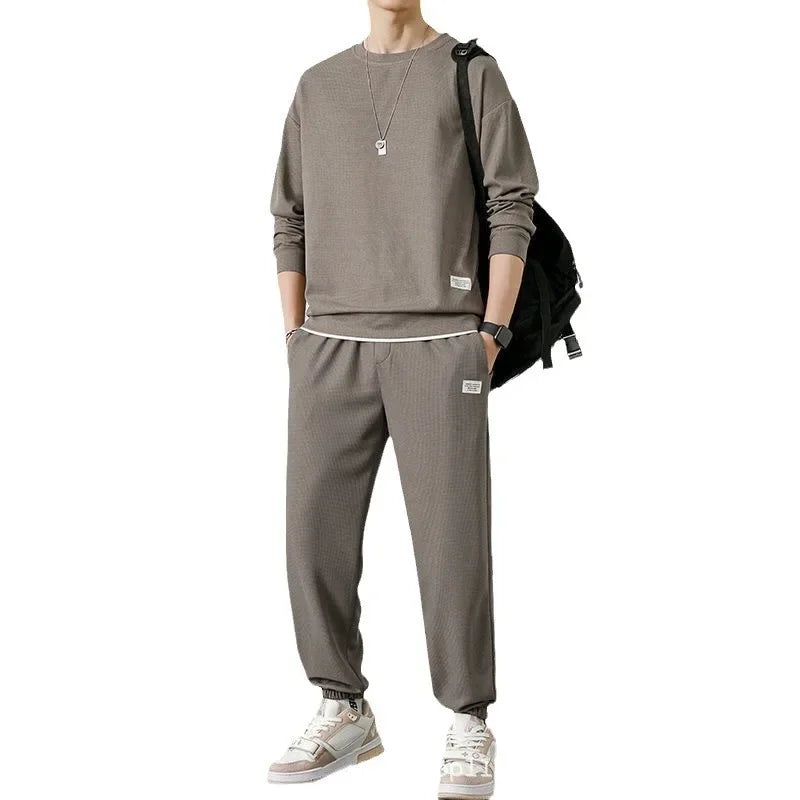 Loose Men's Long Sleeve Hoodie And Pants Set Spring Autumn New Style Casual Sports Youth Loose Fit Male Fashion Outfit.